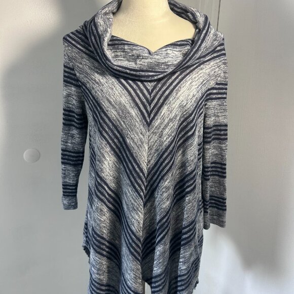 Absolutely Famous Tops - Absolutely Famous Striped Cowl Neck Sweater